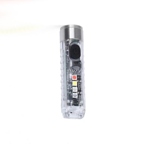 USB Rechargeable Mini LED Flashlight | Key Chain Lamp | Magnetic Super Bright Outdoor Light | Emergency Warning Light | RRTO260904A360