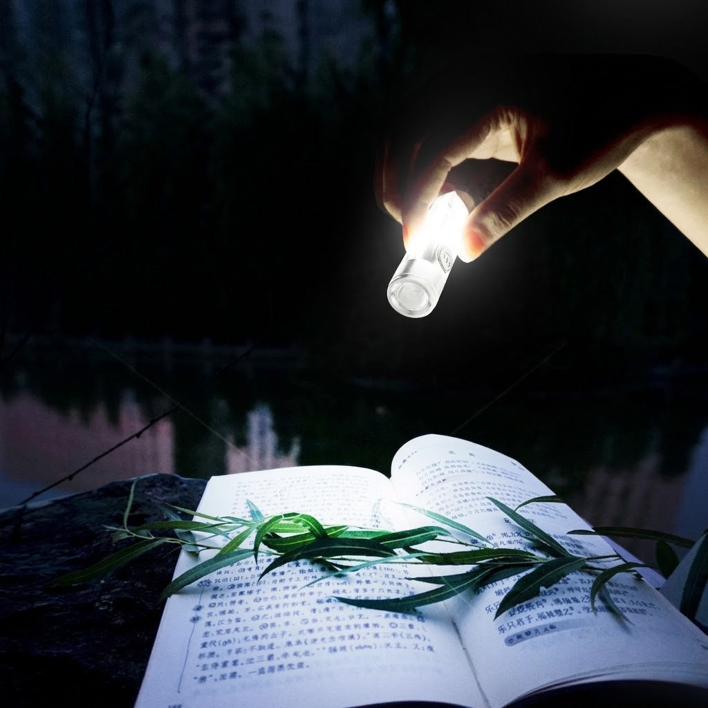 USB Rechargeable Mini LED Flashlight | Key Chain Lamp | Magnetic Super Bright Outdoor Light | Emergency Warning Light | RRTO260904A360