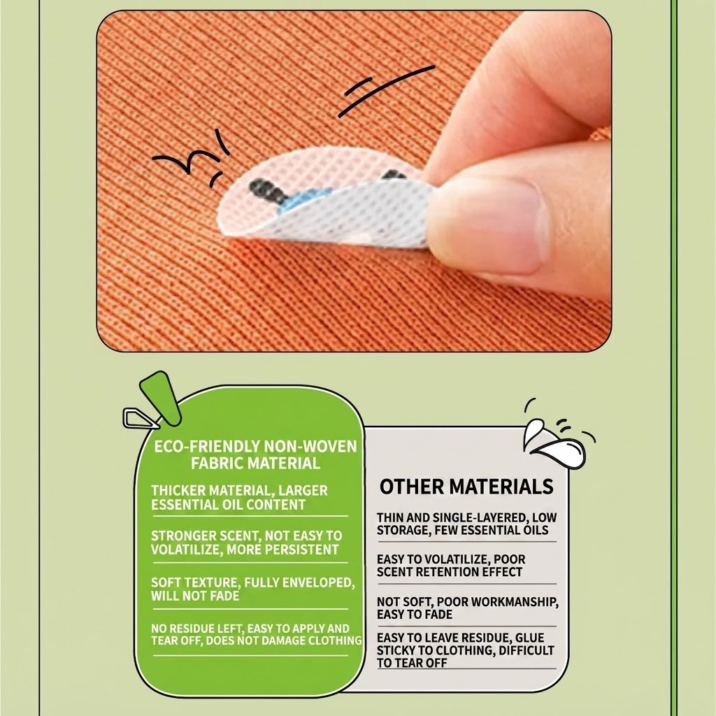 Plant Essential Oil Mosquito Repellent Stickers | 36 Stickers in 6 Sheets | Cartoon Design | Non-Woven Fabric | Kids & Family | RRMO260802A262