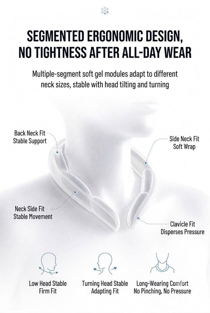 Full-Coverage Ice Neck Collar Hanging Neck Fan | Portable Ice Cooling Ring | Hands-Free Summer Cooling Device | RRAC260802A260