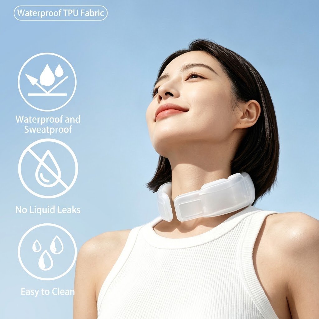 Full-Coverage Ice Neck Collar Hanging Neck Fan | Portable Ice Cooling Ring | Hands-Free Summer Cooling Device | RRAC260802A260