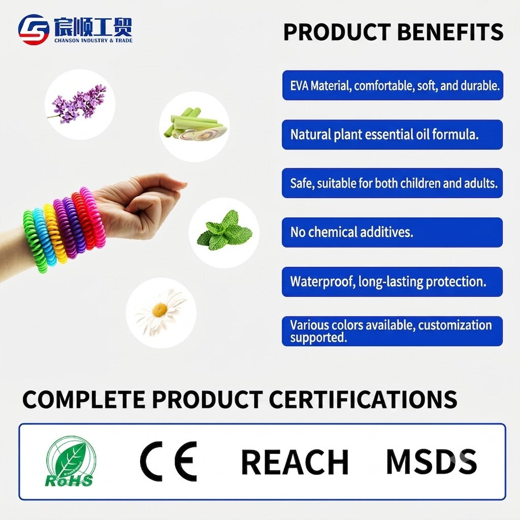 Anti-Mosquito Bracelet | 3 PCS Set | Plant Essential Oil | EVA Spiral Wristband | Mosquito Repellent | RRMO260802A261