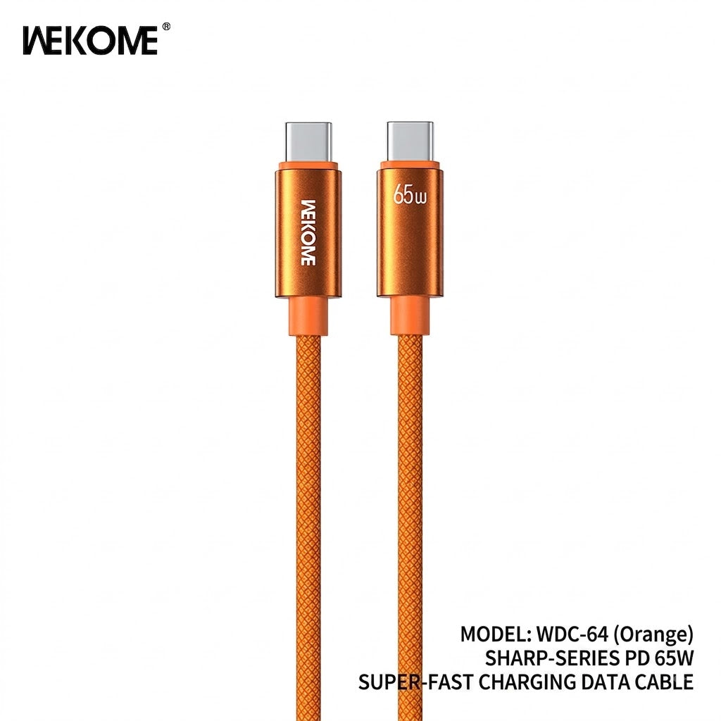 WEKOME Ruichi PD65W Ultra-Fast Charging Data Cable | USB-C | Braided | 1.2M | Fast Charging & Data Transfer | RRCR260811A284