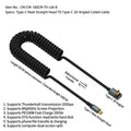 Full-Featured Fast Charging Spring Cable | 100W | 20Gbps | PD 3.2 | Audio & Video | USB-C Data Cable | RRCR260815A290