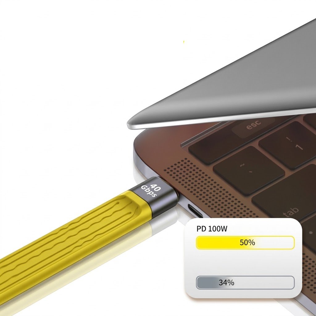 USB4 Type-C Data Cable | PD Fast Charging | Thunderbolt 4 Compatible | 13cm Flexible Short Cable | Mobile Phone, Laptop & Hard Disk | RRCR260921A383