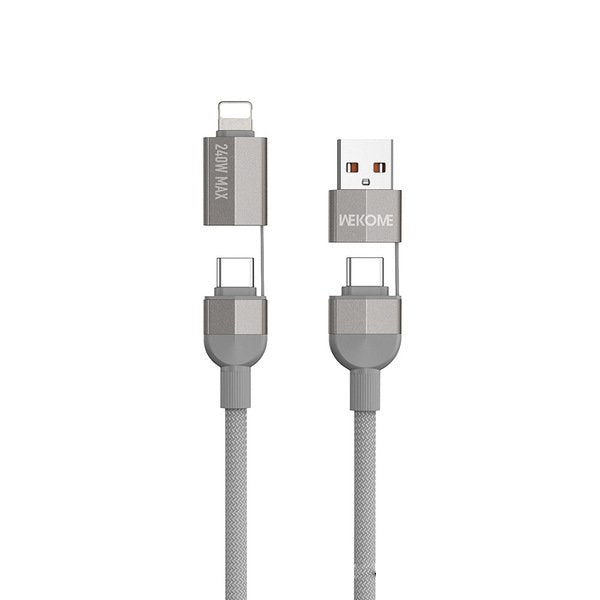Magnetic PD 240W 4-in-1 Ultra-Fast Charging Cable | Creative Magnetic Storage Stretch Spiral Charging & Data Cable | Multi-Connector Universal Cable | RRCR260928A398