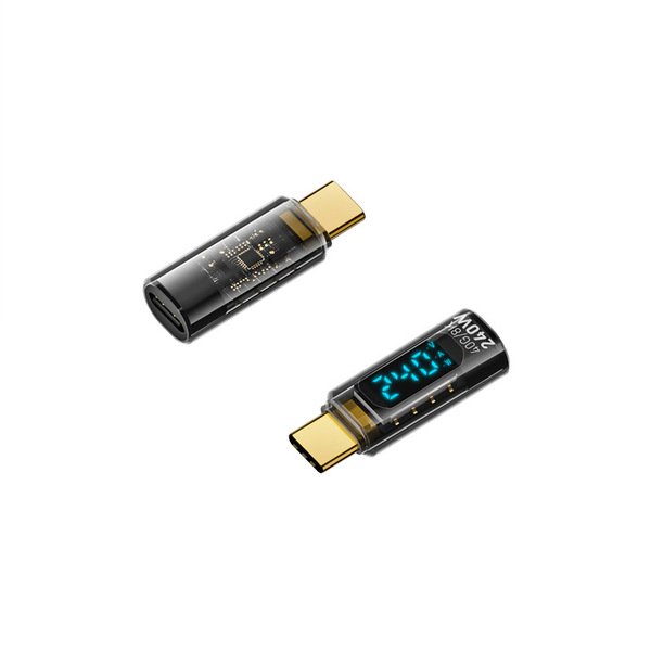 240W Transparent Type-C Adapter | USB4 Digital Display Charging Adapter | Full-Featured Digital Display | 240W Fast Charging | RRCR260921A384