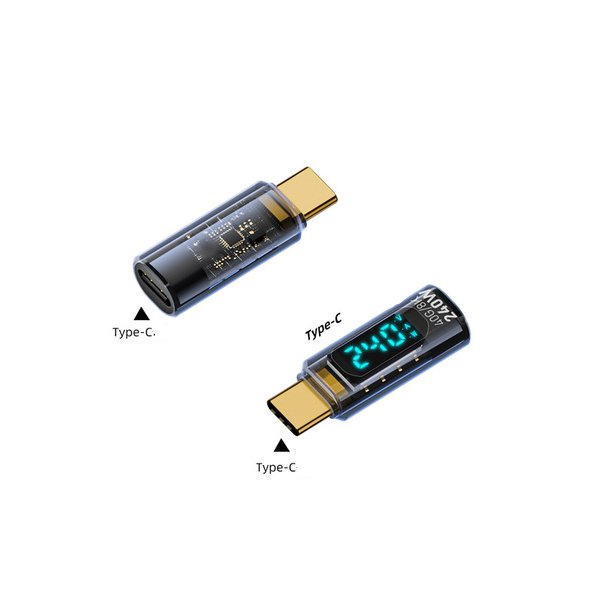 240W Transparent Type-C Adapter | USB4 Digital Display Charging Adapter | Full-Featured Digital Display | 240W Fast Charging | RRCR260921A384