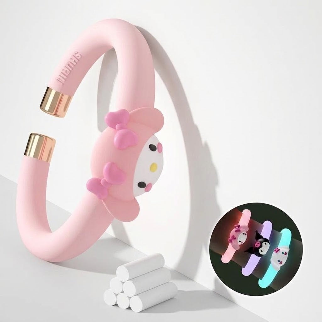 Essential Oil Mosquito Repellent Bracelet | 6-Section Plant Essential Oil Sticks | 3 PCS Set | Cute Sanrio Design | Anti-Bite | Portable | Children & Family | RRMO260823A327