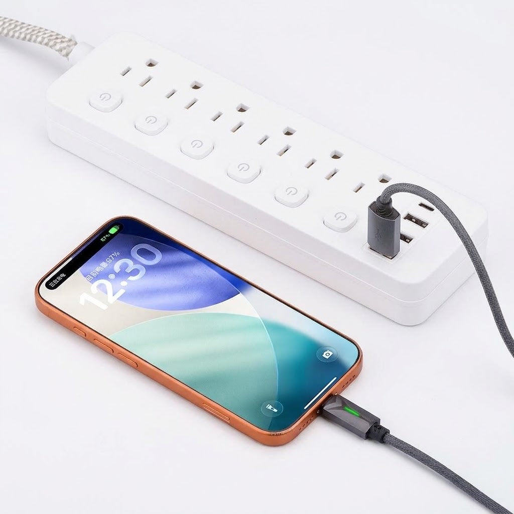 120W Super Fast Charging Data Cable | ( 1.5M ) Type-C Charging Cable | High-Speed Data Transfer Cable with LED Light | Android, Huawei & Apple Compatible | RRCR260927A394