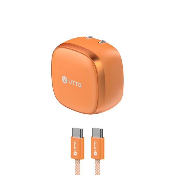 PD 60W Portable Mini Fast Charger | PD Flash Charging Head + Dual Type-C Cable | 3C Certified Single-Port USB-C Power Adapter | RRCR260927A393