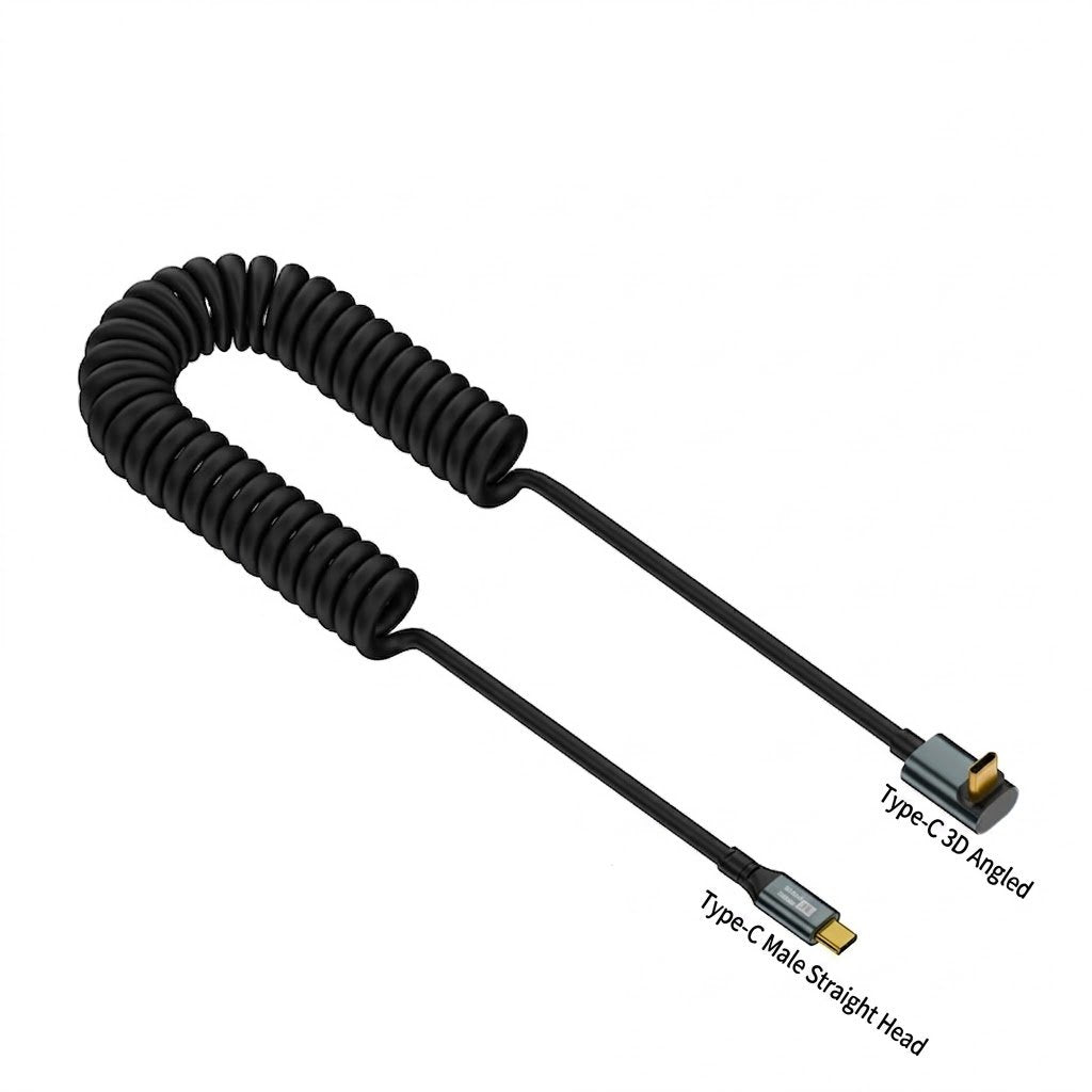Full-Featured Fast Charging Spring Cable | 100W | 20Gbps | PD 3.2 | Audio & Video | USB-C Data Cable | RRCR260815A290